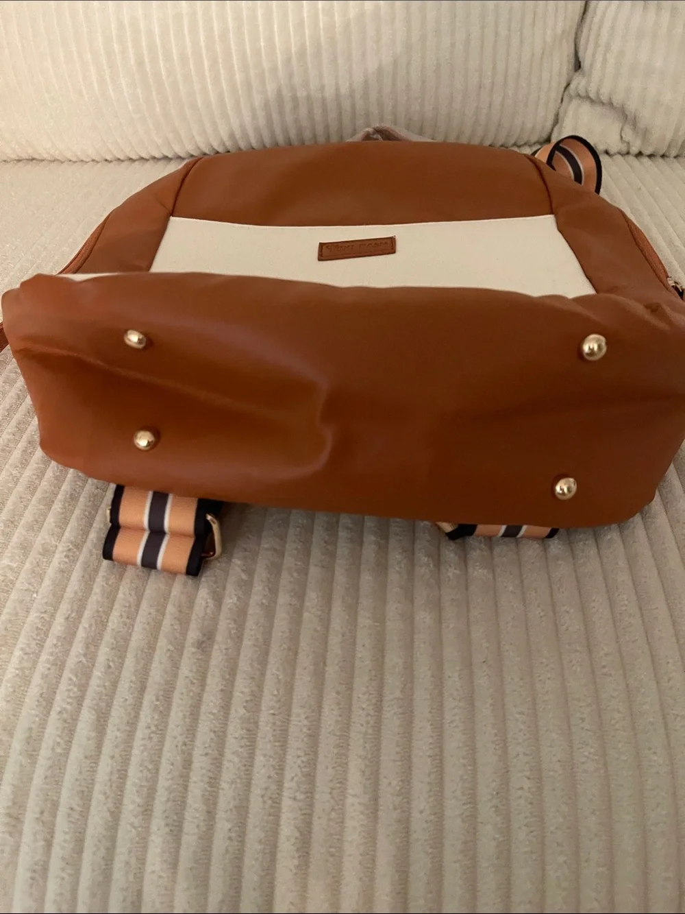 Brown & Cream Canvas Backpack